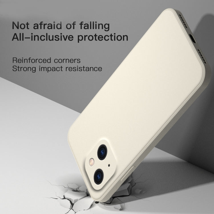 For iPhone 13 Pro Solid Color Cube Straight Edge Liquid Silicone