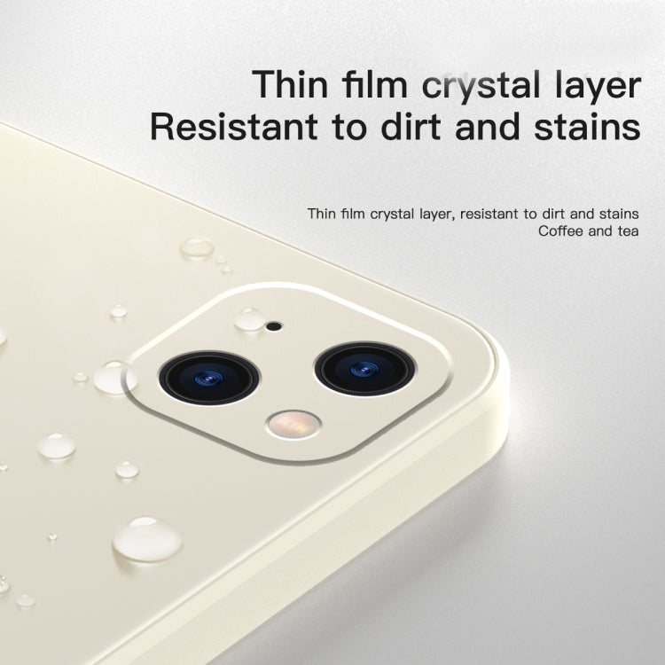 For iPhone 13 Pro Solid Color Cube Straight Edge Liquid Silicone