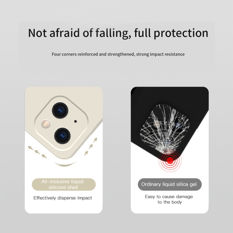 For iPhone 13 Pro Solid Color Cube Straight Edge Liquid Silicone