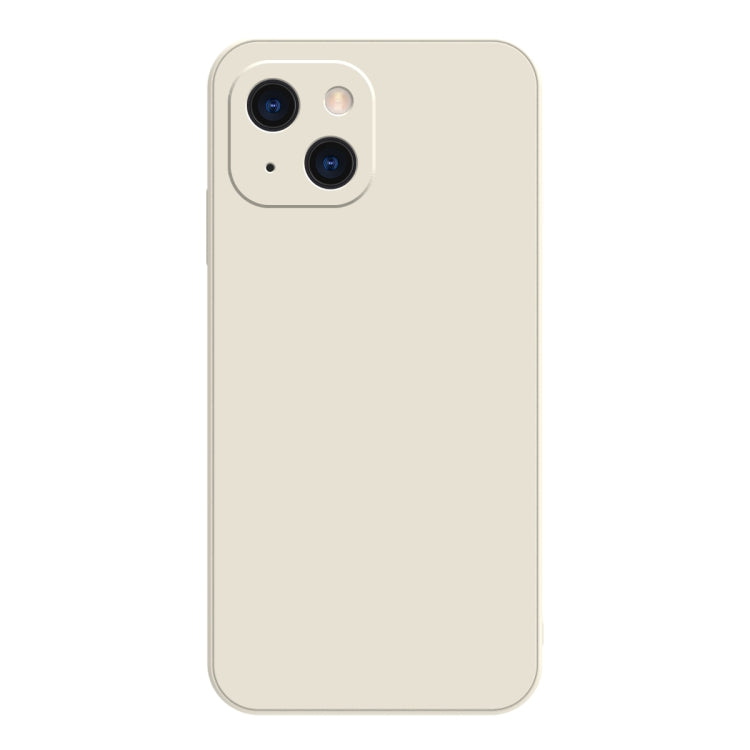 For iPhone 13 Solid Color Cube Straight Edge Liquid Silicone