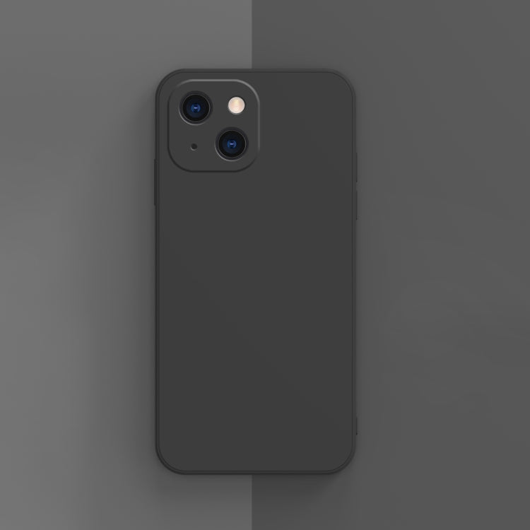 For iPhone 13 Solid Color Cube Straight Edge Liquid Silicone