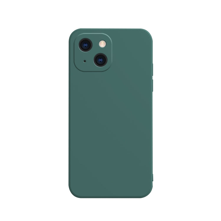 For iPhone 13 Solid Color Cube Straight Edge Liquid Silicone