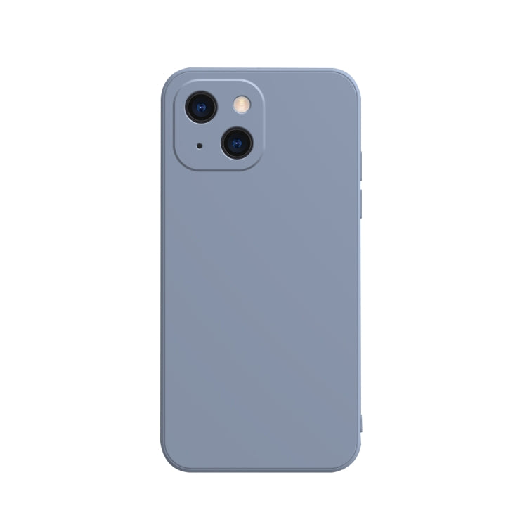 For iPhone 13 Solid Color Cube Straight Edge Liquid Silicone