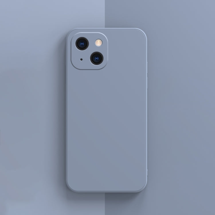 For iPhone 13 Solid Color Cube Straight Edge Liquid Silicone