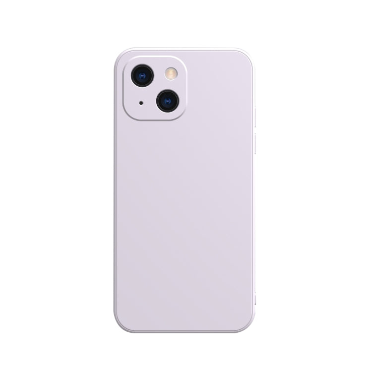 For iPhone 13 Solid Color Cube Straight Edge Liquid Silicone