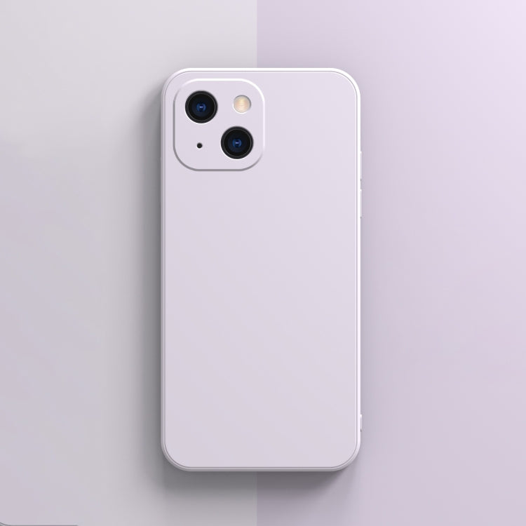 For iPhone 13 Solid Color Cube Straight Edge Liquid Silicone