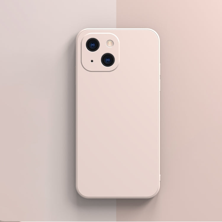 For iPhone 13 Solid Color Cube Straight Edge Liquid Silicone