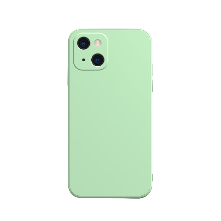 For iPhone 13 Solid Color Cube Straight Edge Liquid Silicone