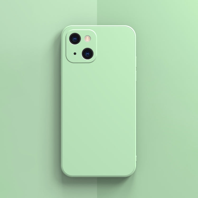 For iPhone 13 Solid Color Cube Straight Edge Liquid Silicone