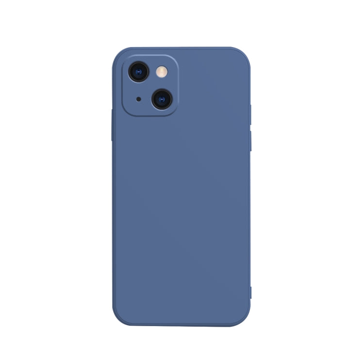 For iPhone 13 Solid Color Cube Straight Edge Liquid Silicone