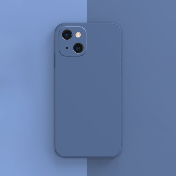 For iPhone 13 Solid Color Cube Straight Edge Liquid Silicone