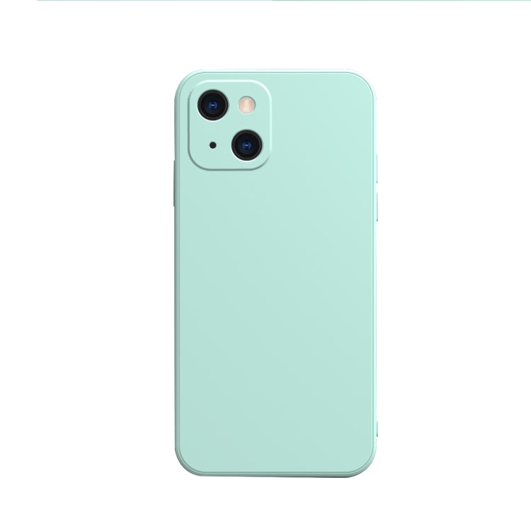 For iPhone 13 Solid Color Cube Straight Edge Liquid Silicone