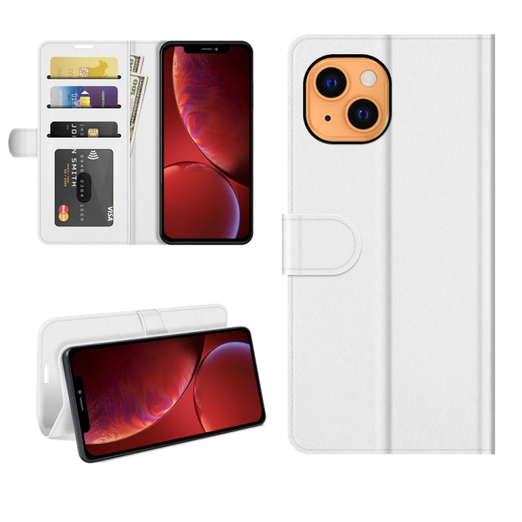 For iPhone 13 R64 Texture Single Horizontal Flip Protective Case with Holder & Card Slots & Wallet& Photo Frame