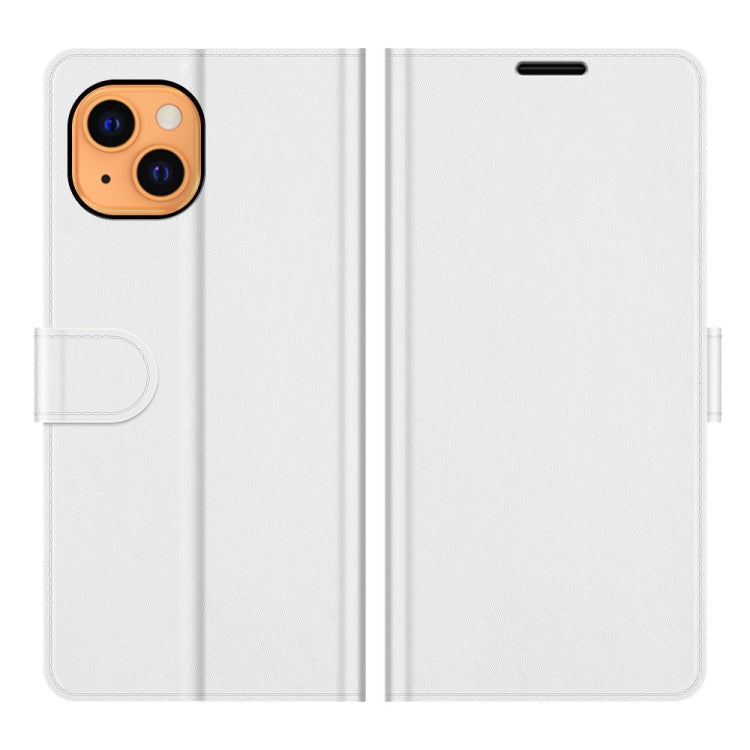 For iPhone 13 R64 Texture Single Horizontal Flip Protective Case with Holder & Card Slots & Wallet& Photo Frame