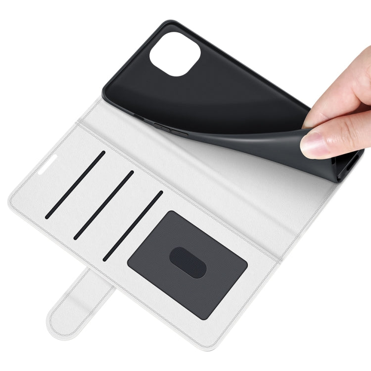 For iPhone 13 R64 Texture Single Horizontal Flip Protective Case with Holder & Card Slots & Wallet& Photo Frame