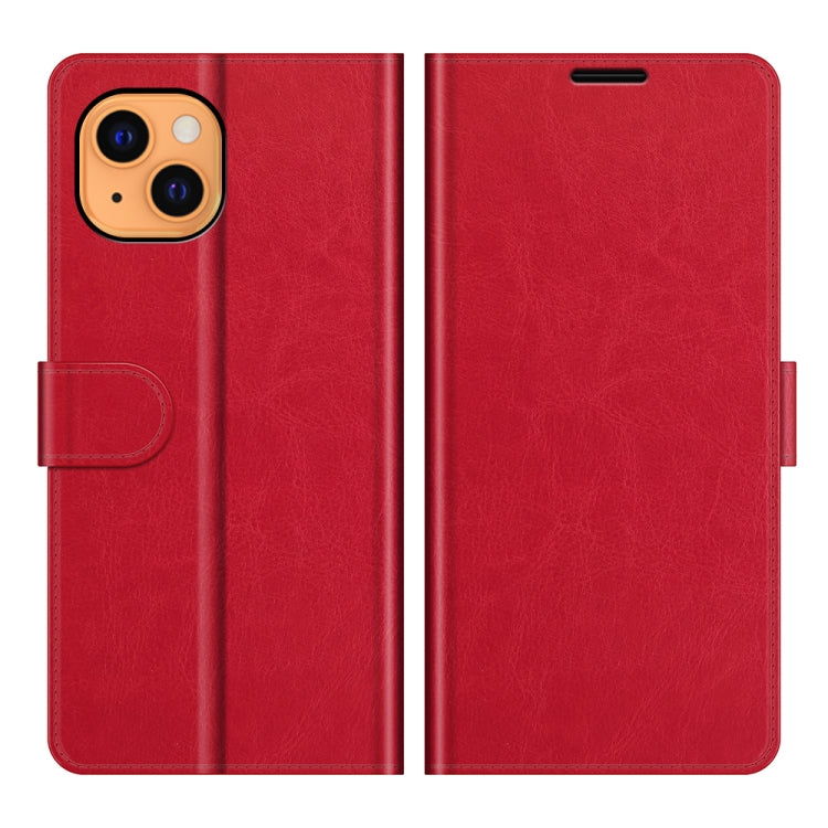 For iPhone 13 R64 Texture Single Horizontal Flip Protective Case with Holder & Card Slots & Wallet& Photo Frame