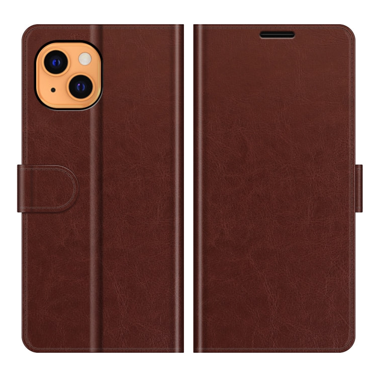 For iPhone 13 R64 Texture Single Horizontal Flip Protective Case with Holder & Card Slots & Wallet& Photo Frame
