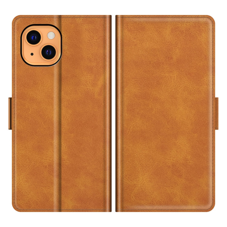 For iPhone 13 mini Dual-side Magnetic Buckle Horizontal Flip Leather Case with Holder & Card Slots & Wallet