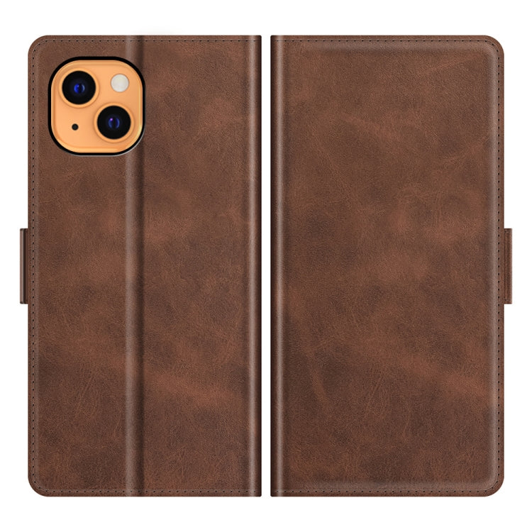 For iPhone 13 mini Dual-side Magnetic Buckle Horizontal Flip Leather Case with Holder & Card Slots & Wallet