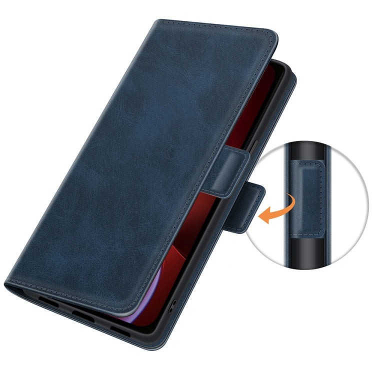 For iPhone 13 mini Dual-side Magnetic Buckle Horizontal Flip Leather Case with Holder & Card Slots & Wallet