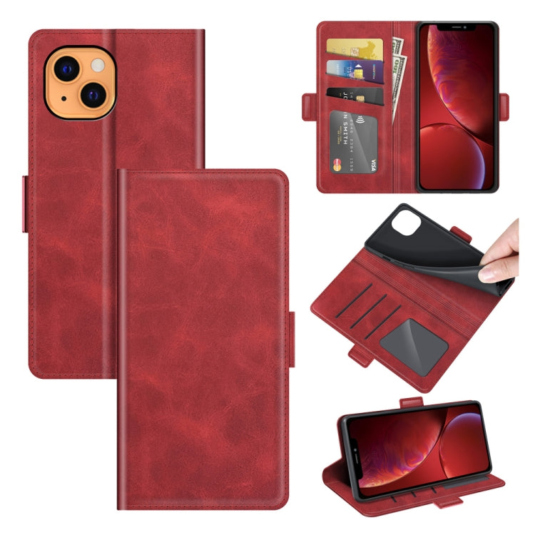 For iPhone 13 mini Dual-side Magnetic Buckle Horizontal Flip Leather Case with Holder & Card Slots & Wallet