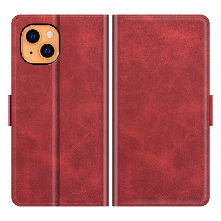 For iPhone 13 mini Dual-side Magnetic Buckle Horizontal Flip Leather Case with Holder & Card Slots & Wallet