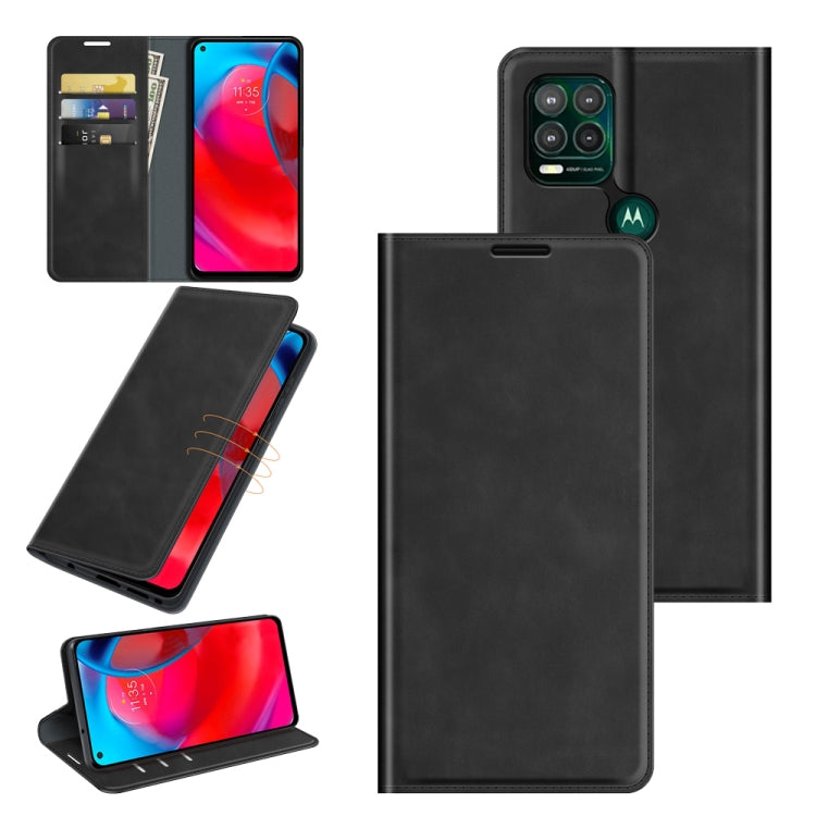 For Motorola Moto G Stylus 5G Retro-skin Business Magnetic Suction Leather Case with Holder & Card Slots & Wallet
