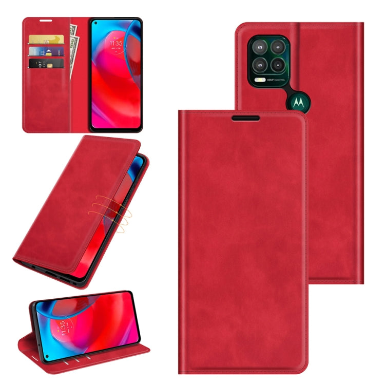 For Motorola Moto G Stylus 5G Retro-skin Business Magnetic Suction Leather Case with Holder & Card Slots & Wallet