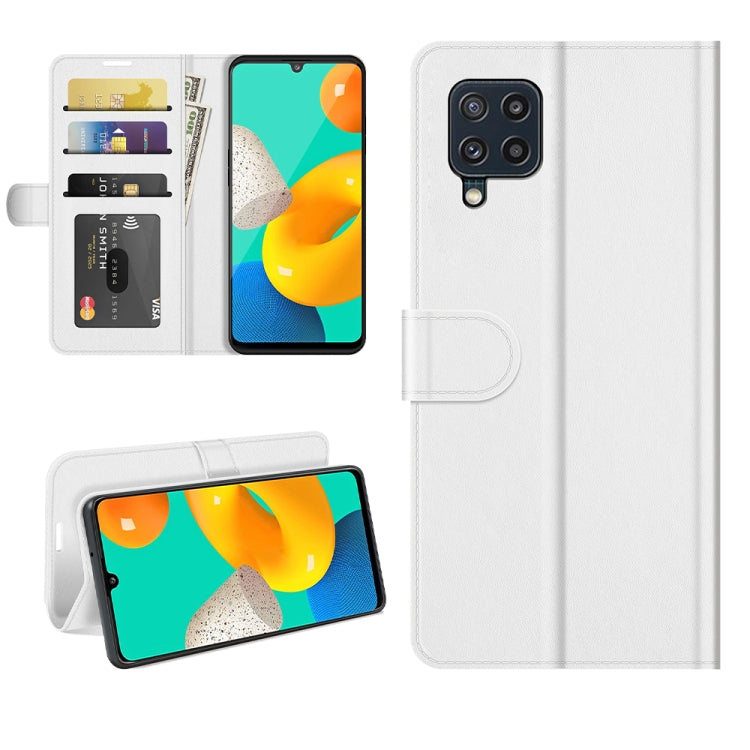 For Samsung Galaxy M32 R64 Texture Single Horizontal Flip Protective Case with Holder & Card Slots & Wallet& Photo Frame