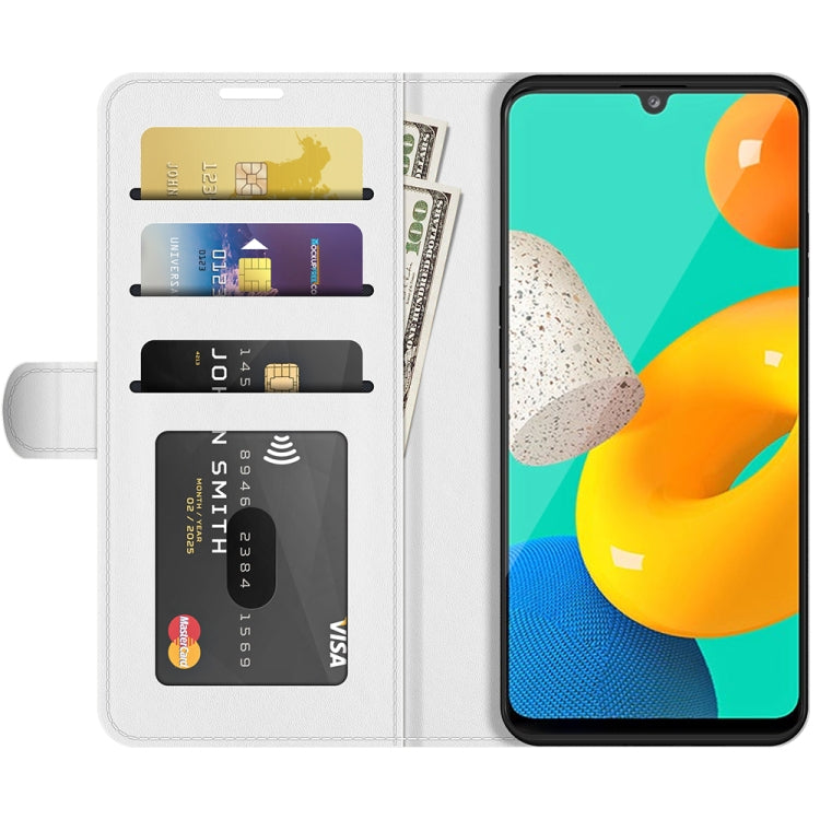 For Samsung Galaxy M32 R64 Texture Single Horizontal Flip Protective Case with Holder & Card Slots & Wallet& Photo Frame