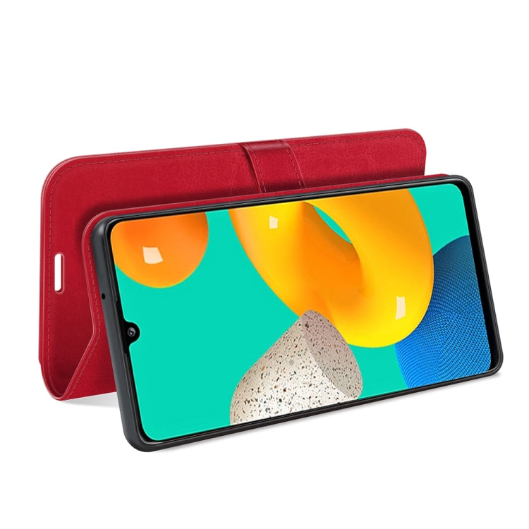 For Samsung Galaxy M32 R64 Texture Single Horizontal Flip Protective Case with Holder & Card Slots & Wallet& Photo Frame