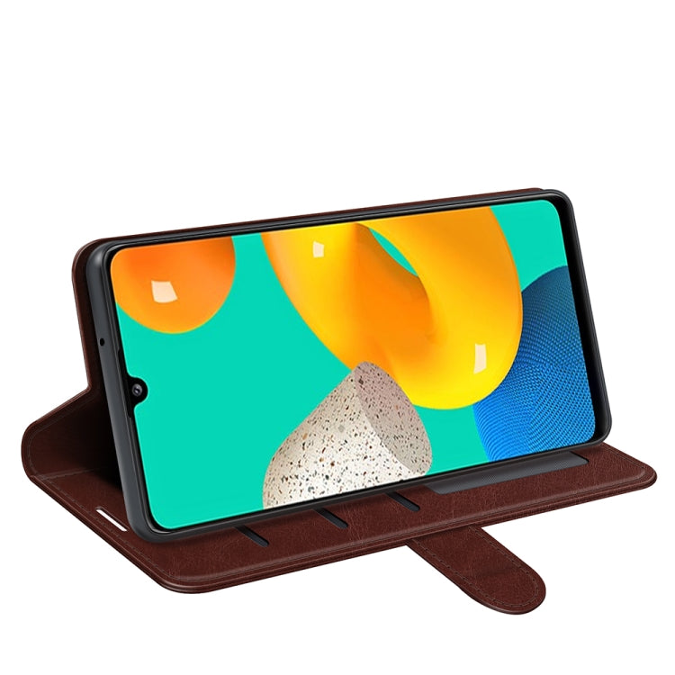 For Samsung Galaxy M32 R64 Texture Single Horizontal Flip Protective Case with Holder & Card Slots & Wallet& Photo Frame
