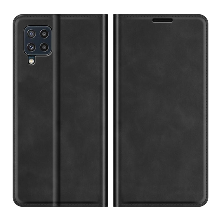 For Samsung Galaxy M32 Retro-skin Business Magnetic Suction Leather Case with Holder & Card Slots & Wallet