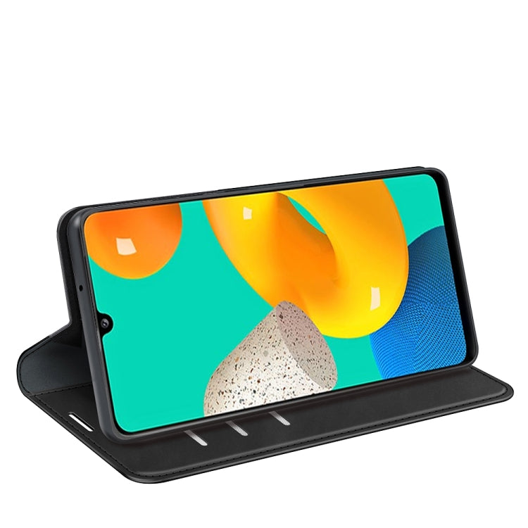 For Samsung Galaxy M32 Retro-skin Business Magnetic Suction Leather Case with Holder & Card Slots & Wallet