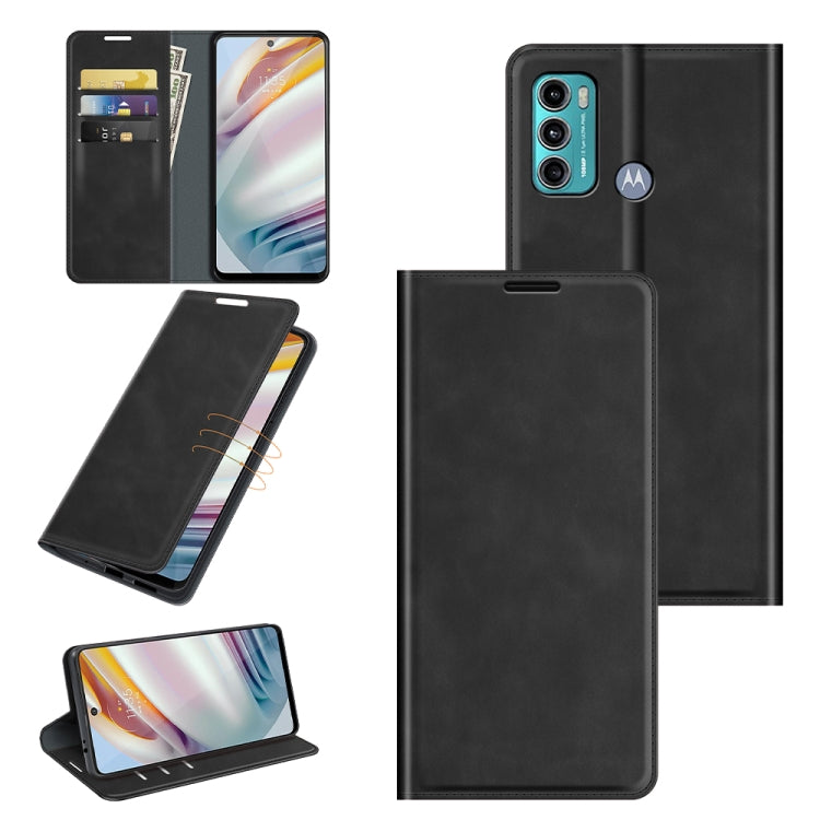 For Motorola Moto G60/G40 Fusion Retro-skin Business Magnetic Suction Leather Case with Holder & Card Slots & Wallet