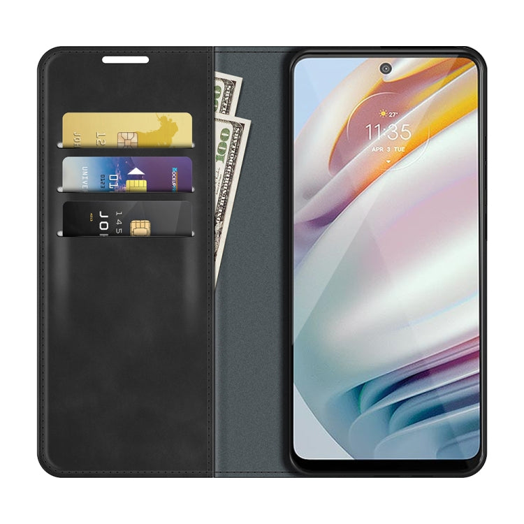 For Motorola Moto G60/G40 Fusion Retro-skin Business Magnetic Suction Leather Case with Holder & Card Slots & Wallet