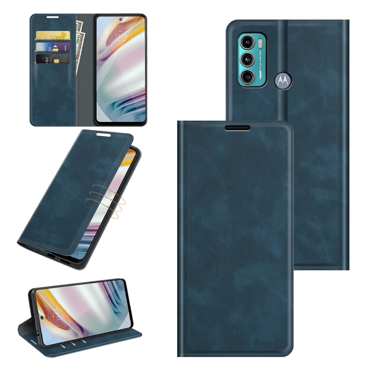For Motorola Moto G60/G40 Fusion Retro-skin Business Magnetic Suction Leather Case with Holder & Card Slots & Wallet
