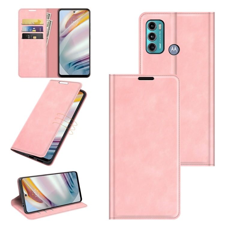 For Motorola Moto G60/G40 Fusion Retro-skin Business Magnetic Suction Leather Case with Holder & Card Slots & Wallet