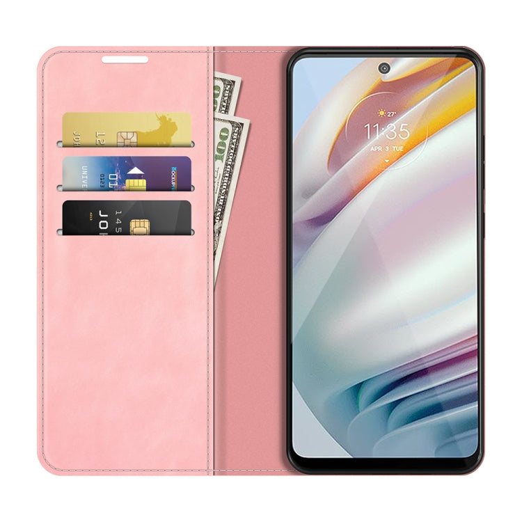 For Motorola Moto G60/G40 Fusion Retro-skin Business Magnetic Suction Leather Case with Holder & Card Slots & Wallet