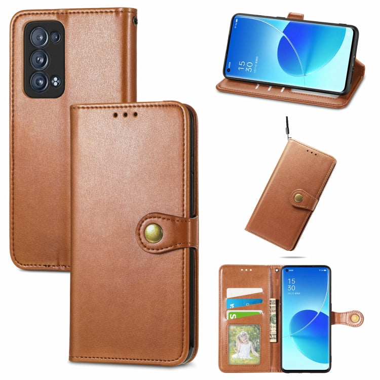 For OPPO Reno6 Pro + Solid Color Leather Buckle Phone Case with Lanyard & Photo Frame & Card Slot & Wallet & Stand Function