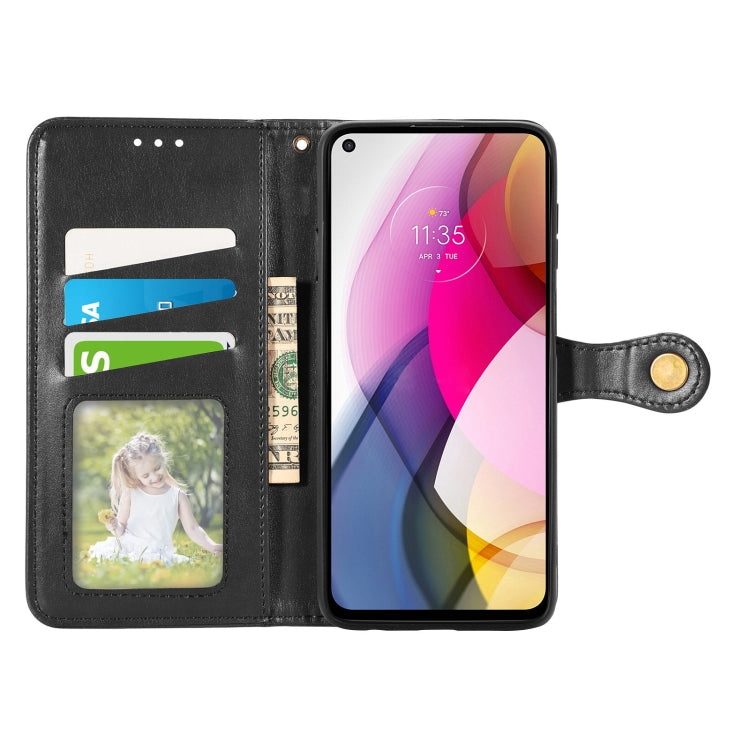 For Motorola Moto G Stylus 2021 Solid Color Leather Buckle Phone Case with Lanyard & Photo Frame & Card Slot & Wallet & Stand Function