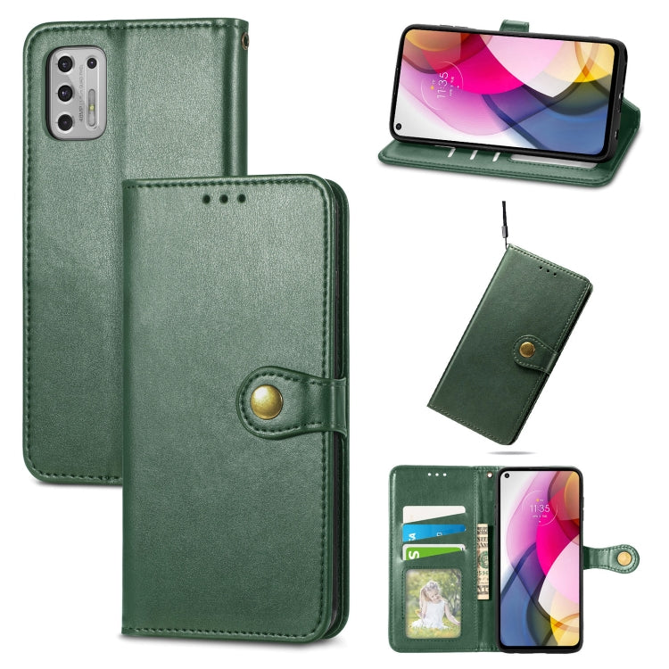 For Motorola Moto G Stylus 2021 Solid Color Leather Buckle Phone Case with Lanyard & Photo Frame & Card Slot & Wallet & Stand Function