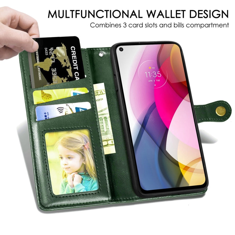 For Motorola Moto G Stylus 2021 Solid Color Leather Buckle Phone Case with Lanyard & Photo Frame & Card Slot & Wallet & Stand Function