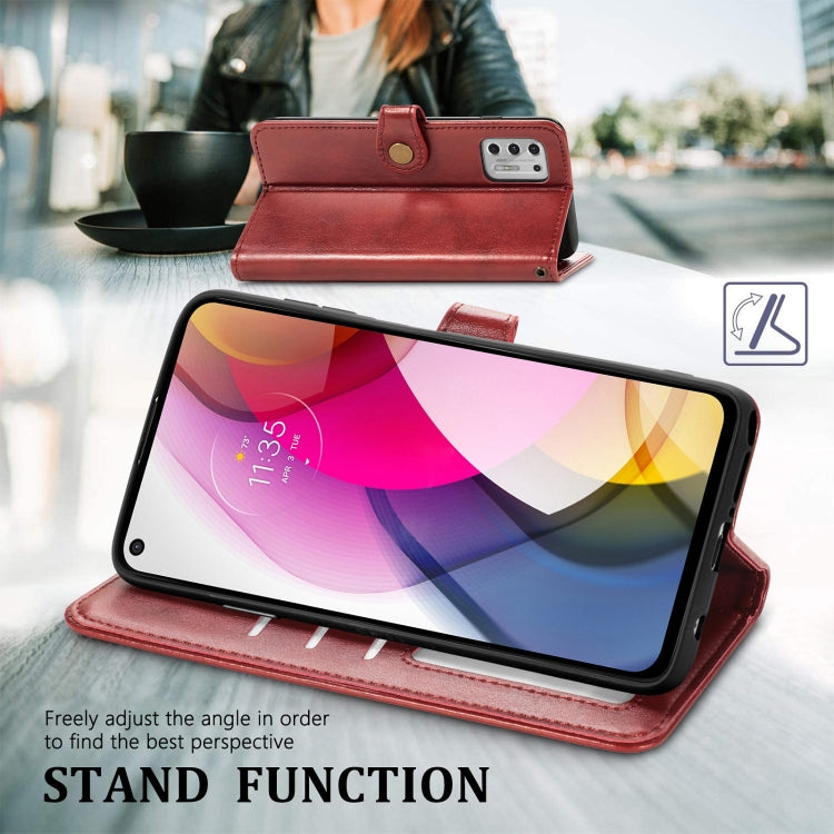 For Motorola Moto G Stylus 2021 Solid Color Leather Buckle Phone Case with Lanyard & Photo Frame & Card Slot & Wallet & Stand Function
