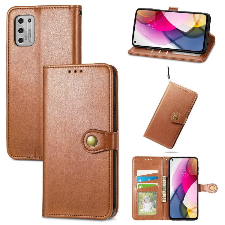 For Motorola Moto G Stylus 2021 Solid Color Leather Buckle Phone Case with Lanyard & Photo Frame & Card Slot & Wallet & Stand Function