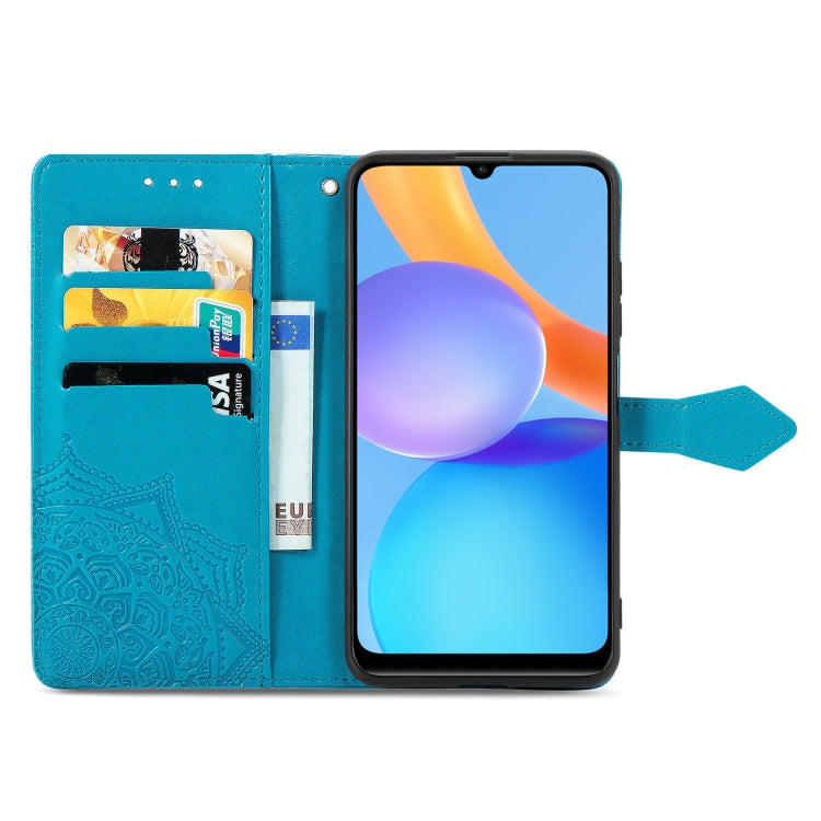 For Honor Play 5T Mandala Flower Embossed Horizontal Flip Leather Case with Bracket / Card Slot / Wallet / Lanyard