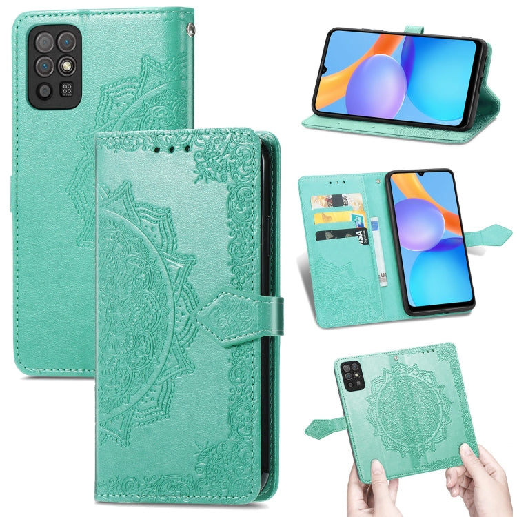 For Honor Play 5T Mandala Flower Embossed Horizontal Flip Leather Case with Bracket / Card Slot / Wallet / Lanyard