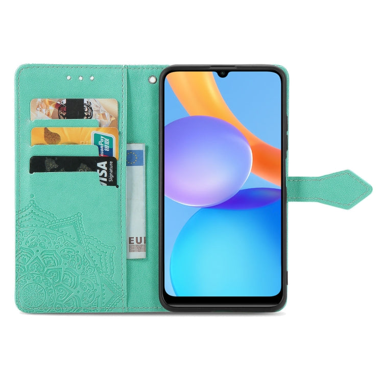 For Honor Play 5T Mandala Flower Embossed Horizontal Flip Leather Case with Bracket / Card Slot / Wallet / Lanyard