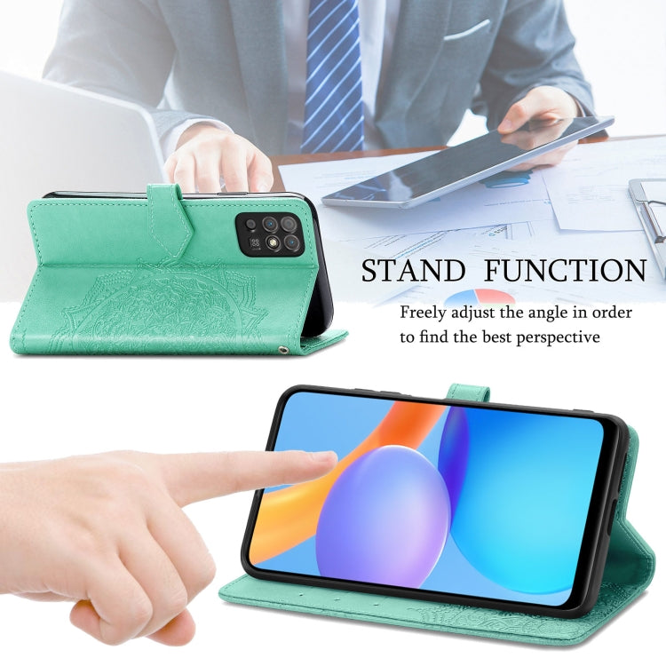 For Honor Play 5T Mandala Flower Embossed Horizontal Flip Leather Case with Bracket / Card Slot / Wallet / Lanyard