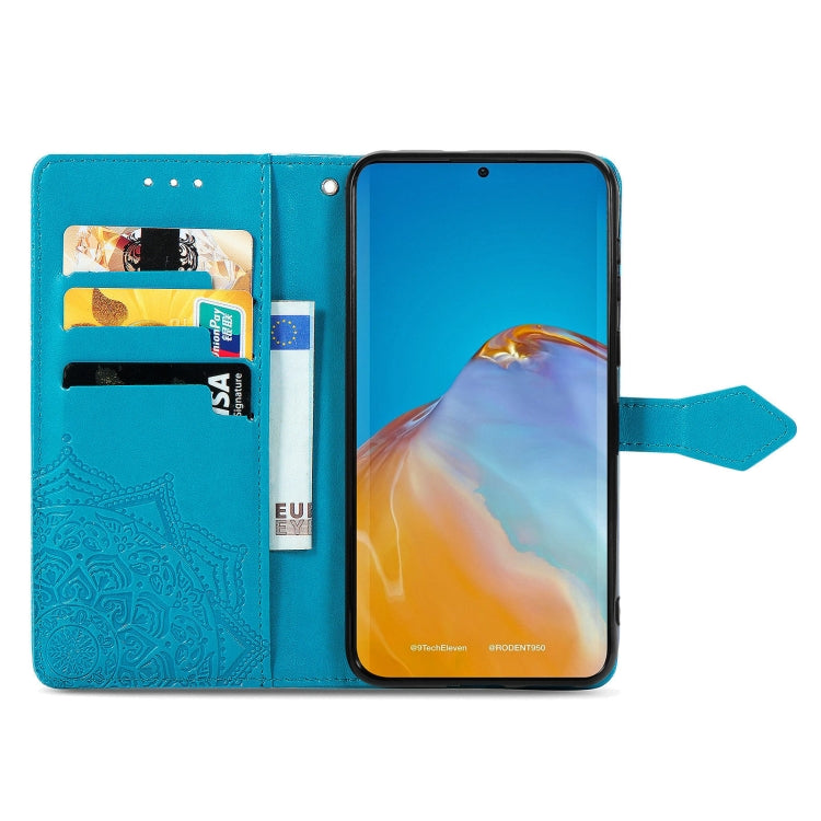 For Huawei P50 Mandala Flower Embossed Horizontal Flip Leather Case with Bracket / Card Slot / Wallet / Lanyard